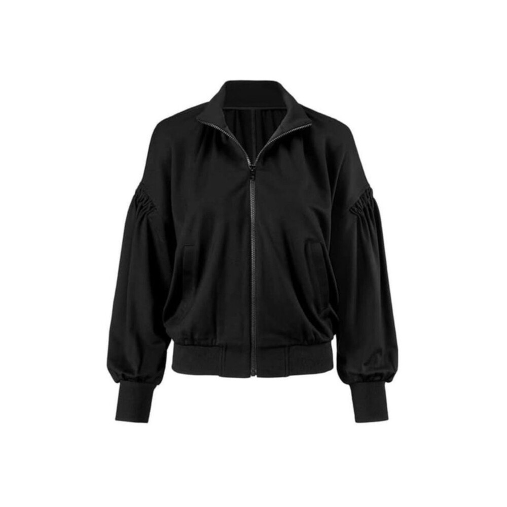 CAbi Chance Black Bomber Jacket Style 3731 Women Size L